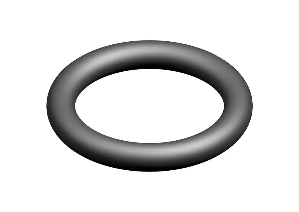 Ein schwarzer O-Ring von Bosch mit einer kreisförmigen Form und einheitlicher Dicke. Der Ring ist im Querschnitt rund und hat eine glatte Oberfläche.